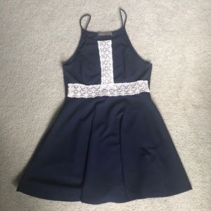 Finn & Clover navy blue cocktail dress with lace